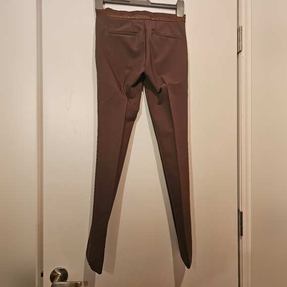 MASSIMO DUTTI | Pants with leather details on the waist and pockets. Sz 2 - Picture 3 of 8